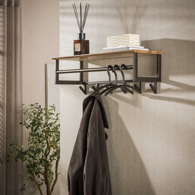 Coat rack - Bruno coat rack with 6 hooks brown metal -Dimehouse