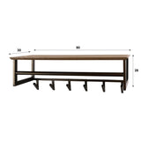 Coat rack - Bruno coat rack with 6 hooks brown metal -Dimehouse