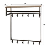 Coat rack-Coat rack Bruno 12 hooks brown metal-Dimehouse