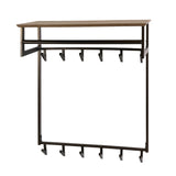 Coat rack-Coat rack Bruno 12 hooks brown metal-Dimehouse