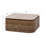Bedside table - Floating bedside table with 1 drawer ceramic travertine oak Cady - Dimehouse