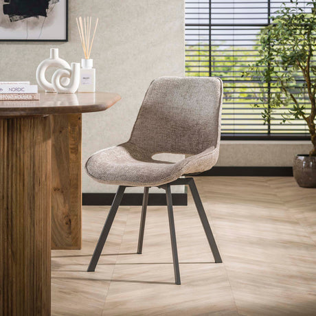 Dining room chairs - Set of 4 dining room chairs Riviera Rich sand swivel - Dimehouse