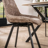 Set of 4 Riviera Rich champagne dining chairs, swiveling 