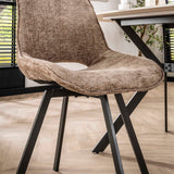 Set of 4 Riviera Rich champagne dining chairs, swiveling 