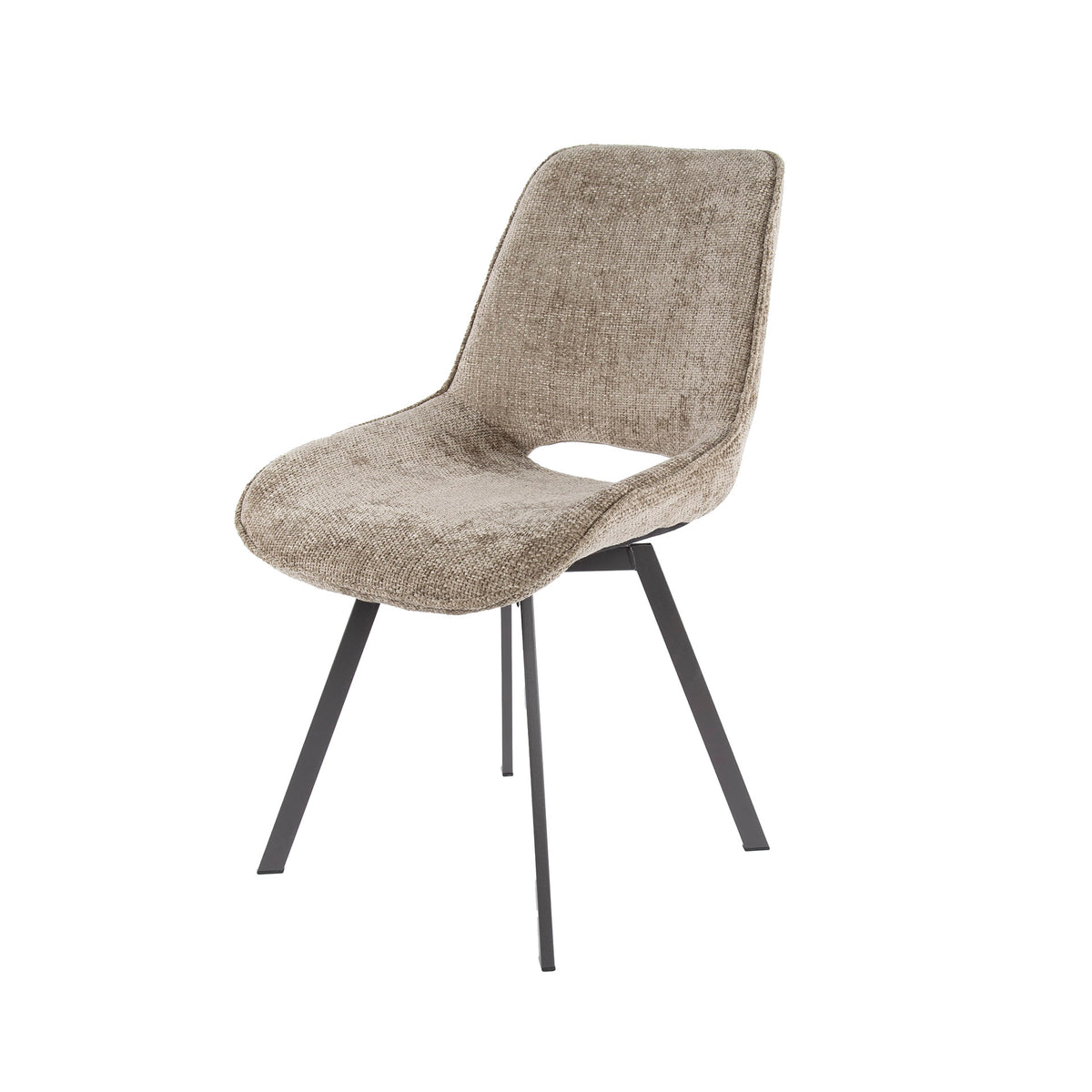 Set of 4 Riviera Rich champagne dining chairs, swiveling 