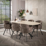 Dining room chairs - Set of 2 Modern dining room chairs Luma Hoven Rich Taupe - Dimehouse
