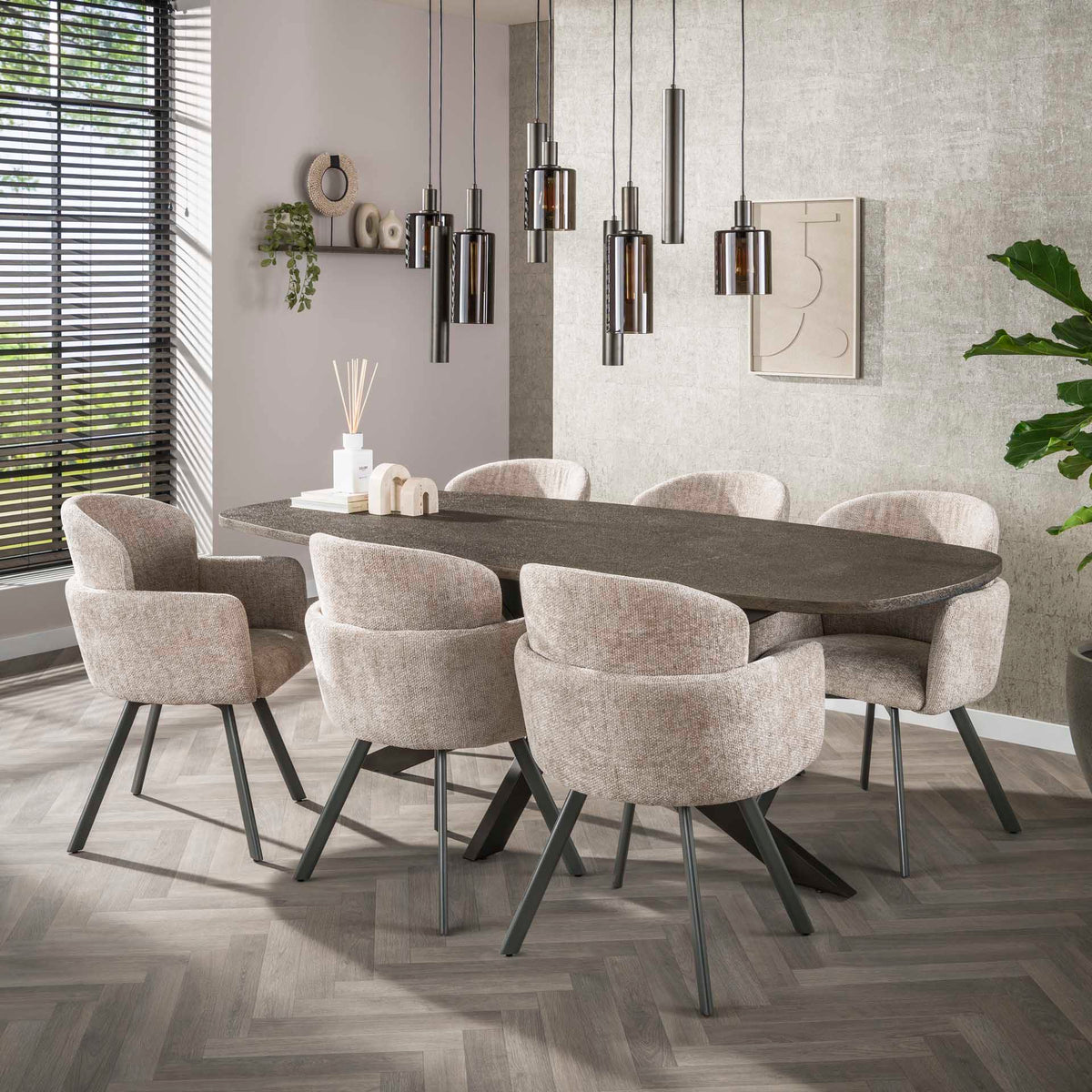 Dining room chairs - Set of 2 Modern dining room chairs Luma Hoven Rich Sand - Dimehouse