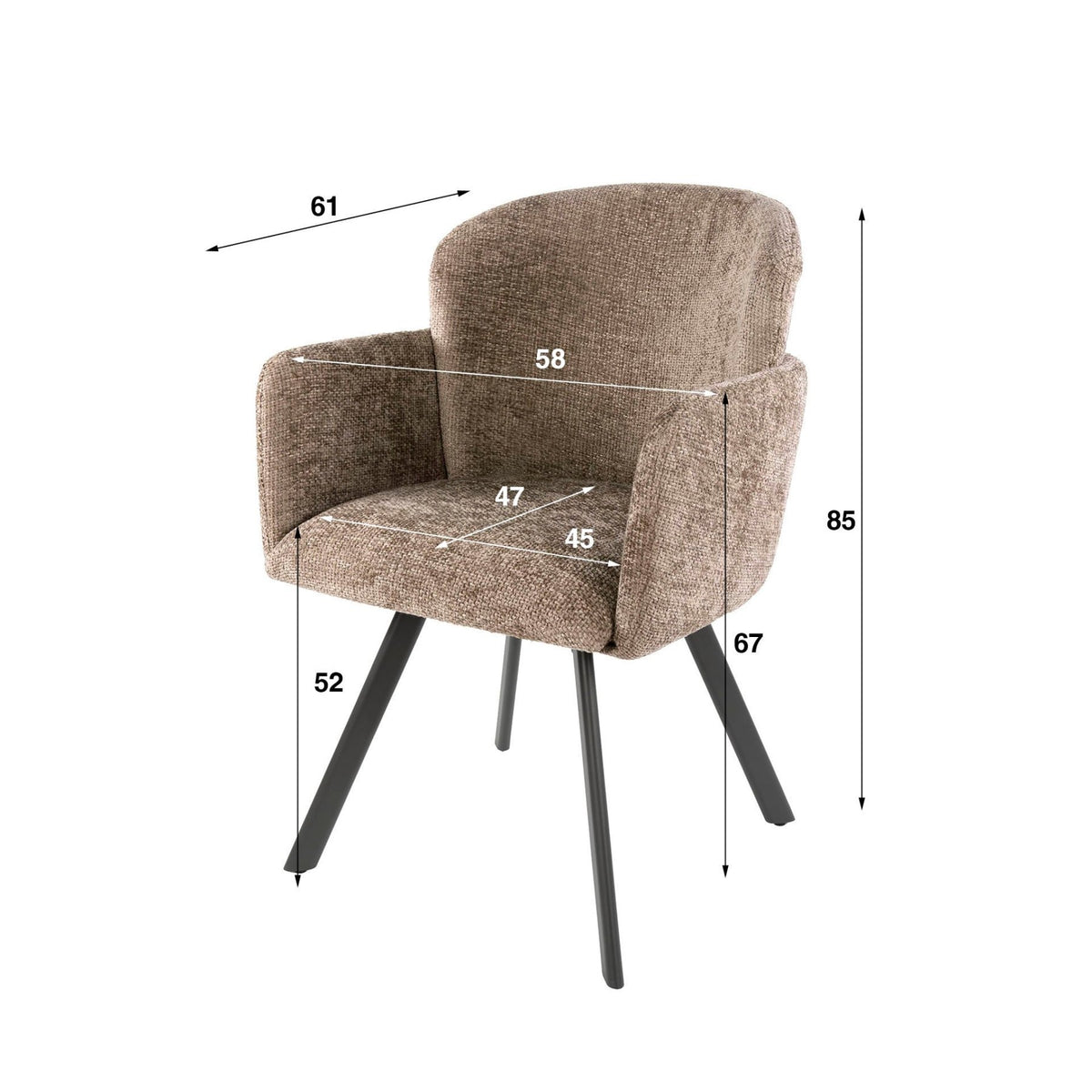 Dining room chairs - Set of 2 Modern dining room chairs Luma Hoven Rich Champagne - Dimehouse