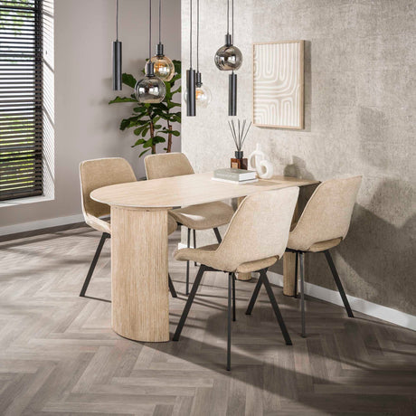 Dining room chairs - Set of 4 Dining room chairs Avero swivel Jaroq sand - Dimehouse