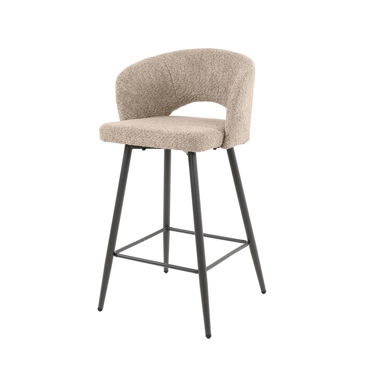 Set of 2 Alba bouclé Sand Bar Stools 
