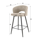 Set of 2 Alba bouclé Sand Bar Stools 