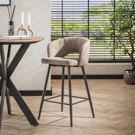 Bar Stools - Modern Bar Stool Sand Alba Tissee Cargo Fabric - Dimehouse