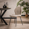 Dining room chairs - Set of 4 dining room chairs Luna Bouclé Sand - Dimehouse