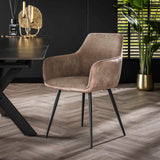 Dining room chairs - Set of 2 dining room chairs Rivo Rib Rock Sand - Dimehouse