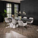 Dining room chairs - Set of 2 dining room chairs Rivo Rib Rock Silver - Dimehouse