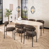 Dining room chairs - Set of 2 dining room chairs Aero Fabric Brown - Dimehouse