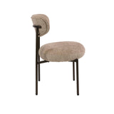 Dining room chair - Set of 2 dining room chairs round bouclé sand - brown Aero - Dimehouse
