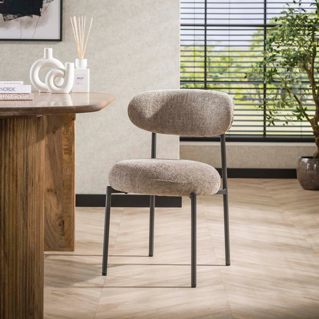 Dining room chairs - Dining room chair Aero Tissee Cargo Tissee Fabric Sand - Dimehouse
