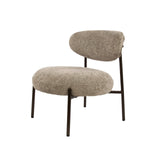 Armchairs - Round Scandinavian armchair beige mixed fabric Nova - Dimehouse