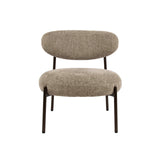 Armchairs - Round Scandinavian armchair beige mixed fabric Nova - Dimehouse
