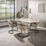 Dining room chairs - Set of 2 dining room chairs Reno Hoven sand fabric - Dimehouse