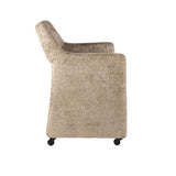 Dining room chairs - Set of 2 Dining room chairs Capri Alura sand Fabric with wheels - Dimehouse
