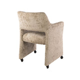 Dining room chairs - Set of 2 Dining room chairs Capri Alura sand Fabric with wheels - Dimehouse