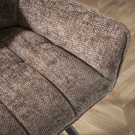Dining room chairs - Set of 2 dining room chairs Chia Rich Fabric Taupe Rotatable - Dimehouse