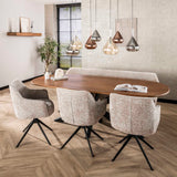 Dining room chairs - Dining room chair Chia Rich Fabric Sand Rotatable - Dimehouse