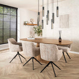 Dining room chairs - Dining room chair Chia Rich Fabric Sand Rotatable - Dimehouse