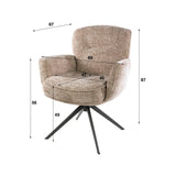 Dining room chairs - Set of 2 dining room chairs Savona swivel Hoven rich sand - Dimehouse