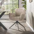 Dining room chairs - Set of 2 dining room chairs Savona swivel Hoven rich sand - Dimehouse