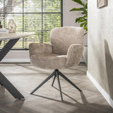Dining room chairs - Set of 2 dining room chairs Savona swivel Hoven rich sand - Dimehouse