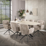 Dining room chairs - Set of 2 dining room chairs Savona swivel Hoven rich sand - Dimehouse