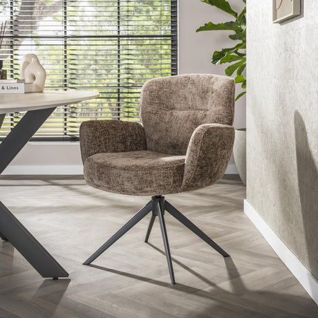 Dining room chairs - Set of 2 dining room chairs Savona swivel Hoven rich champagne - Dimehouse