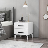 Bedside tables - Bedside table Bare White Melamine 50x56x47 cm - Dimehouse