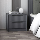 Bedside tables - Bedside table Kale Luxury Anthracite Melamine 45x53x45 cm - Dimehouse