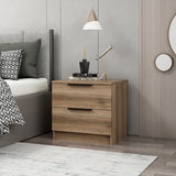 Bedside tables - Bedside table Kala Plus Walnut Melamine 54x40x47 cm - Dimehouse