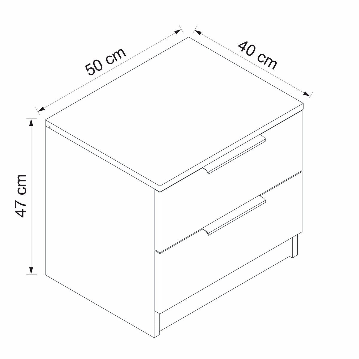 Bedside tables - Bedside table Kala Plus Walnut Melamine 54x40x47 cm - Dimehouse