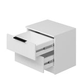 Bedside tables - Bedside table Kala Plus White Melamine 50x47x40 cm - Dimehouse