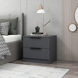 Bedside tables - Kala Plus Bedside Table Anthracite Melamine 50x47x40 cm - Dimehouse