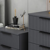 Bedside tables - Kala Plus Bedside Table Anthracite Melamine 50x47x40 cm - Dimehouse