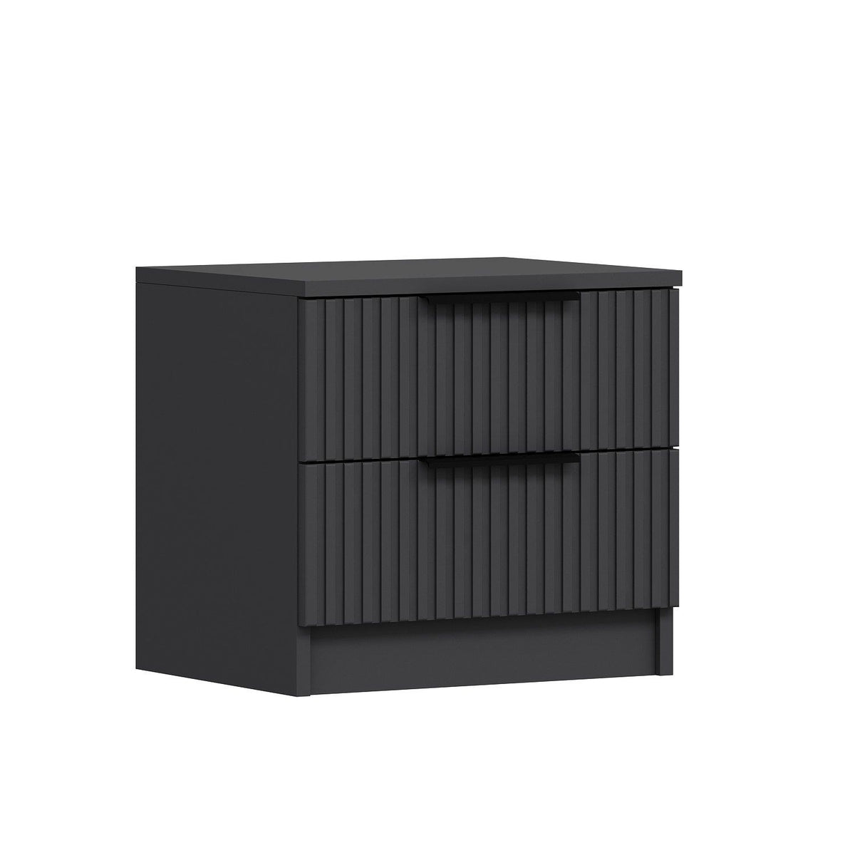 Bedside tables - Kala Plus Bedside Table Anthracite Melamine 50x47x40 cm - Dimehouse