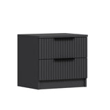 Bedside tables - Kala Plus Bedside Table Anthracite Melamine 50x47x40 cm - Dimehouse