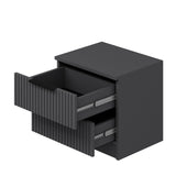Bedside tables - Kala Plus Bedside Table Anthracite Melamine 50x47x40 cm - Dimehouse