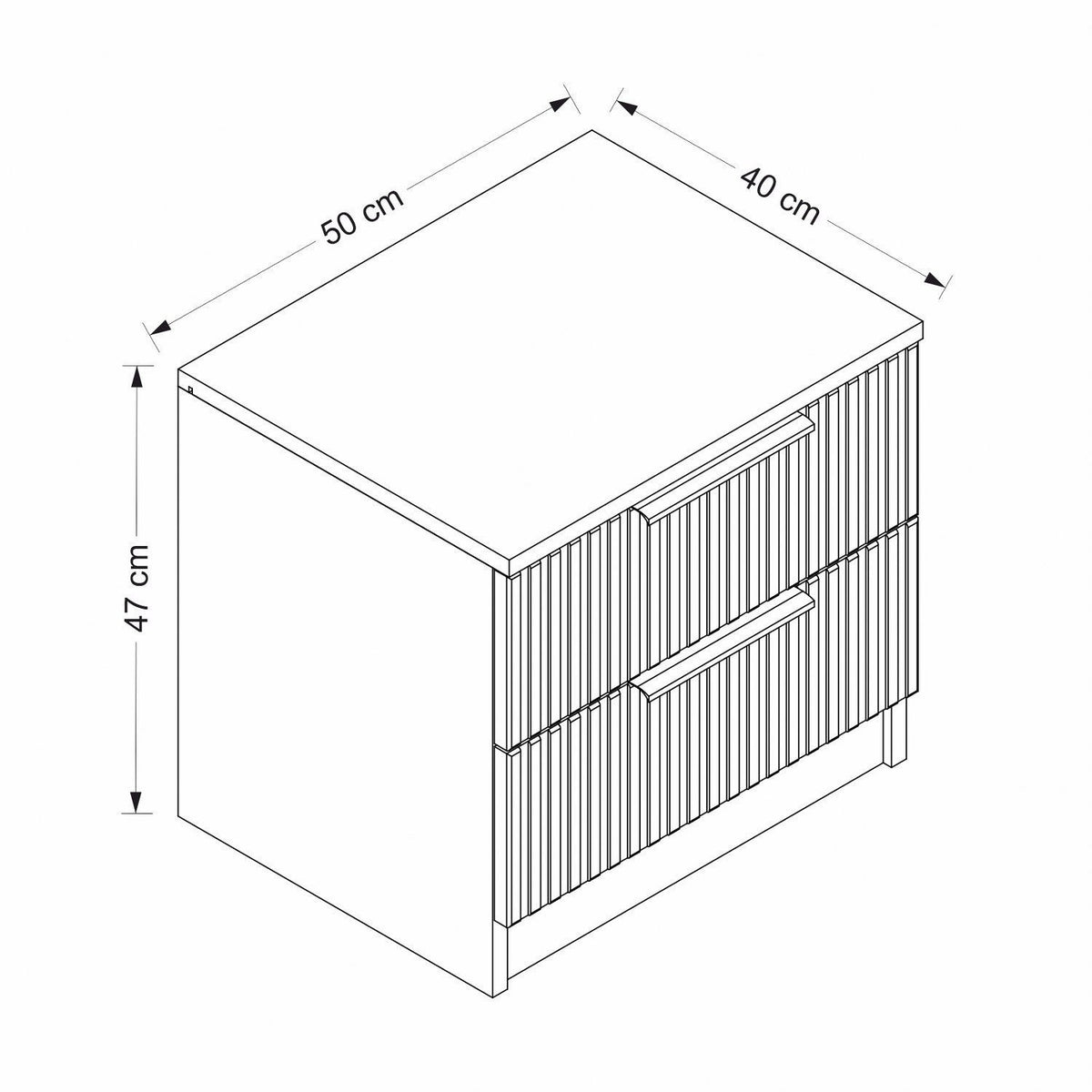 Bedside tables - Kala Plus Bedside Table Anthracite Melamine 50x47x40 cm - Dimehouse