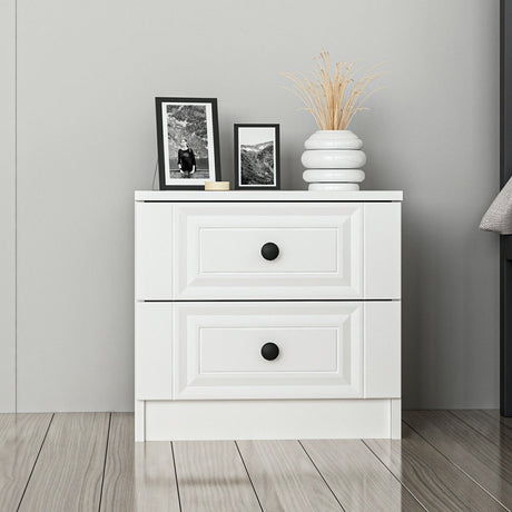 Bedside tables - Bedside table Bare White Melamine 50x47x40 cm - Dimehouse