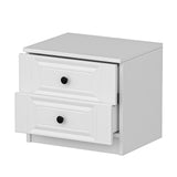 Bedside tables - Bedside table Bare White Melamine 50x47x40 cm - Dimehouse