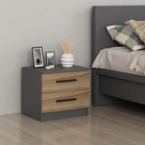 Bedside tables - Bedside table Bare Walnut Melamine 50x40x47 cm - Dimehouse