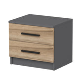Bedside tables - Bedside table Bare Walnut Melamine 50x40x47 cm - Dimehouse